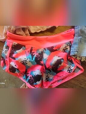 RBX Girls Neon Pink Splash Print Athletic Shorts